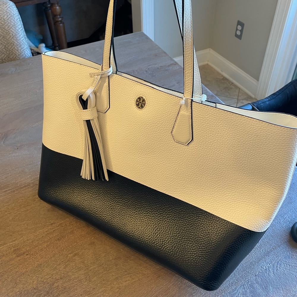 Tory Burch black and white Tory Burch tote